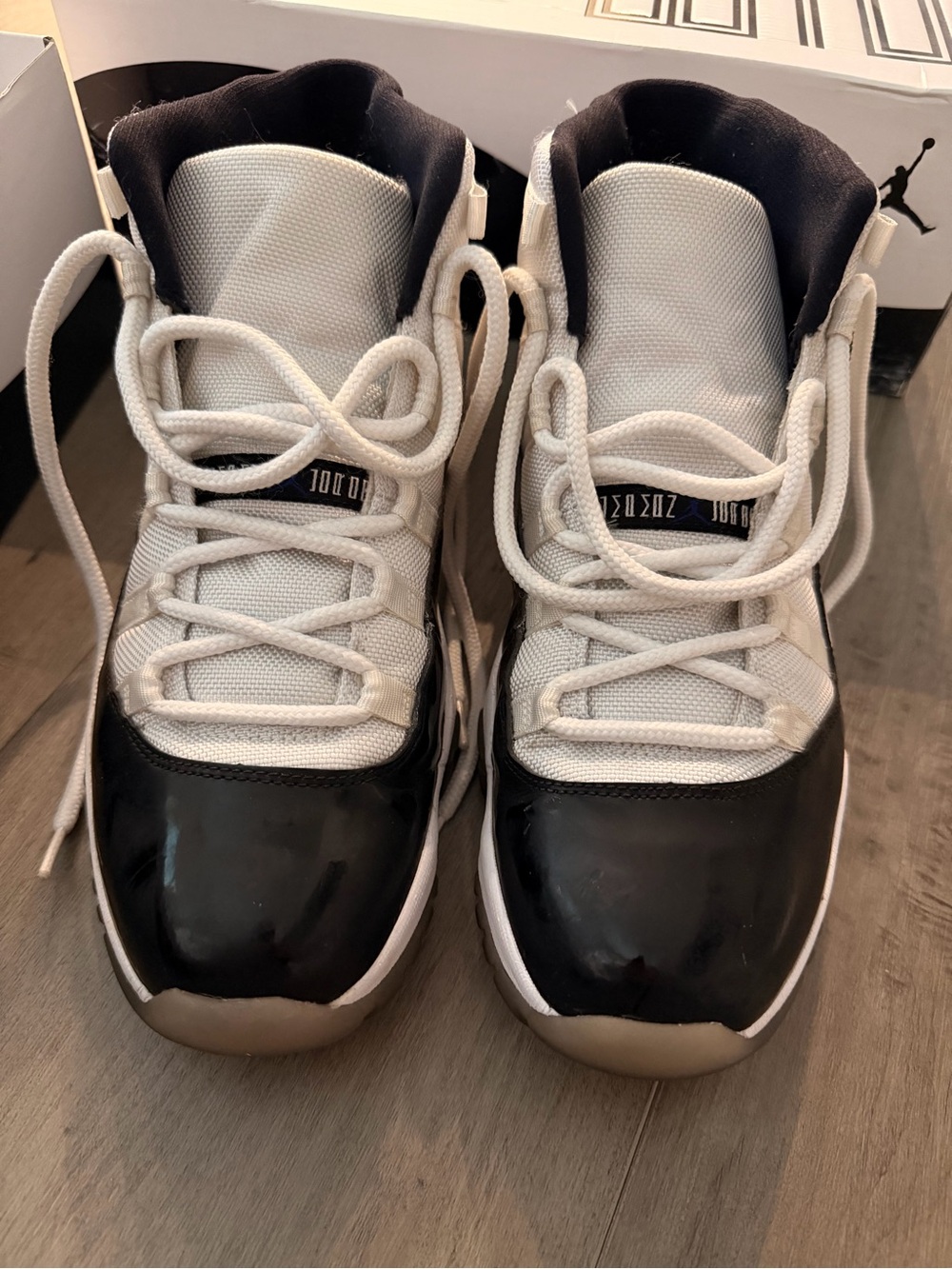 Jordan Black and White High-Top Sneakers
